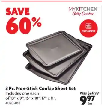 Home Hardware 3 pc. non-stick cookie sheet set offer