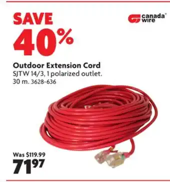 Home Hardware Outdoor extension cord offer