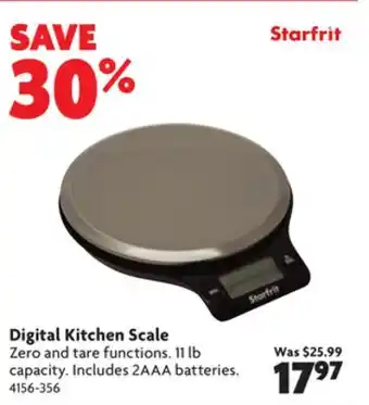 Home Hardware Digital kitchen scale offer