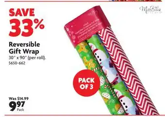 Home Hardware Reversible gift wrap offer