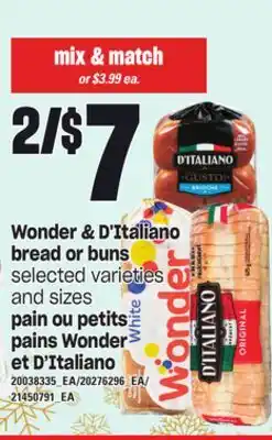 Independent City Market Wonder & d'italiano bread or buns offer