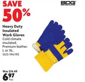 Home Hardware Heavy duty insulated work gloves offer