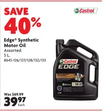 Home Hardware Edge synthetic motor oil offer