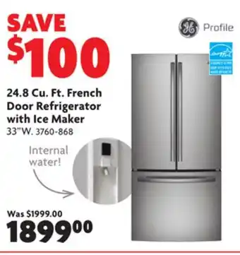 Home Hardware 24.8 cu. ft. french door refrigerator with ice maker offer