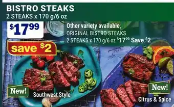 M & M Food Market Bistro steaks offer
