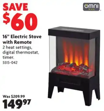 Home Hardware 16 electric stove with remote offer