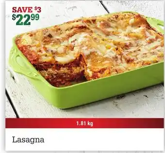 M & M Food Market Lasagna offer