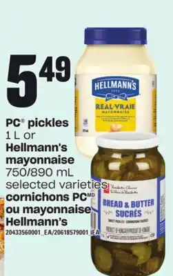 Independent City Market Pc pickles, 1 l or hellmann's mayonnaise, 750/890 ml offer