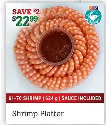 M & M Food Market Shrimp platter offer