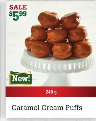 M & M Food Market Caramel cream puffs offer