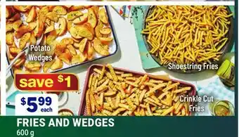 M & M Food Market Fries and wedges offer
