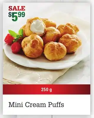 M & M Food Market Mini cream puffs offer