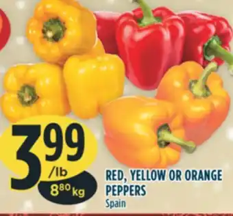 Marché Adonis Red, yellow or orange peppers offer