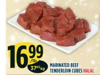Marché Adonis Marinated beef tenderloin cubes offer