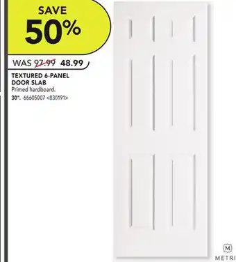 RONA Metrie textured 6-panel door slab offer