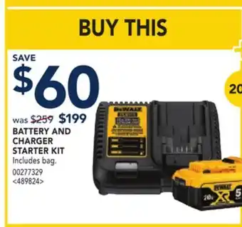RONA Dewalt battery and charger starter kit offer