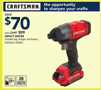 RONA Craftsman impact driver offer