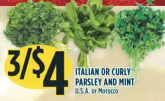 Marché Adonis Italian or curly parsley and mint offer