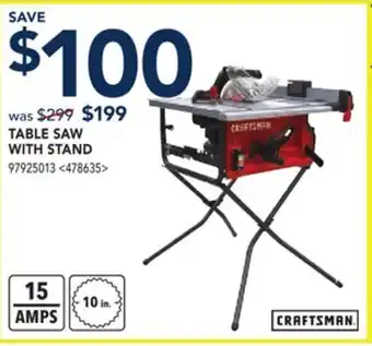 RONA Craftsman table saw with stand offer