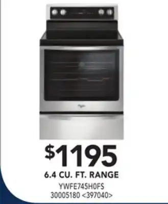 RONA Whirlpool 6.4 cu. ft. range offer