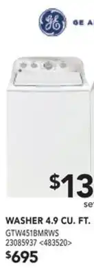 RONA Ge washer 4.9 cu. ft offer