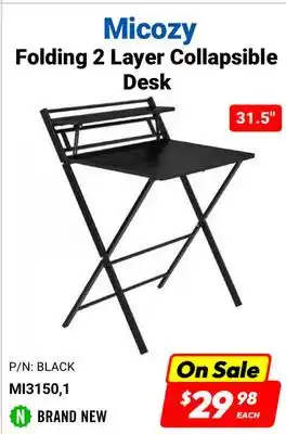 Factory Direct Micozy 31.5 folding 2 layer collapsible desk offer