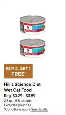 Petvalu Hill's science diet wet cat food offer