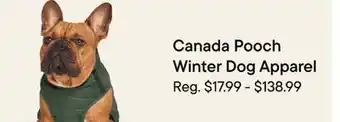 Petvalu Canada pooch winter dog apparel offer