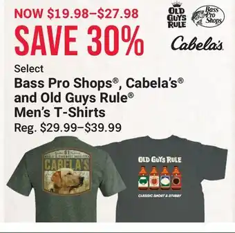 Bass Pro Select bass pro shops , cabela's and old guys rule men's t-shirts offer