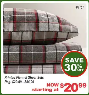 Oxford Mills Printed flannel sheet sets offer