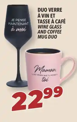 Familiprix Wine glass and coffee mug duo offer