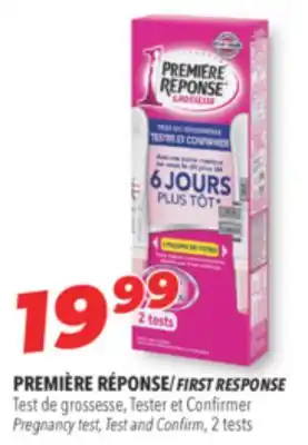 Familiprix First response pregnancy test, test and confirm, 2 tests offer