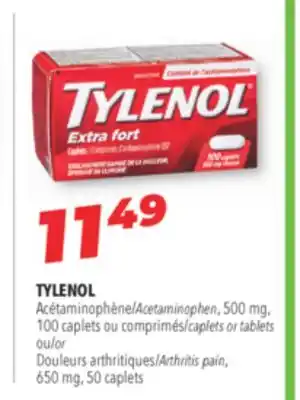 Familiprix Tylenol acetaminophen, 500 mg, 100 caplets or tablets or arthritis pain, 650 mg, 50 caplets offer
