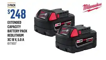 Canac Extended capacity battery pack redlithium xc 18 v, 5.0 a offer