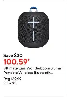 Staples Ultimate ears wonderboom 3 small portable wireless bluetooth speaker - active black offer