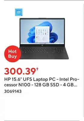 Staples Hp 15.6 ufs laptop pc - intel processor n100 - 128 gb ssd - 4 gb ram - windows 11 home s offer