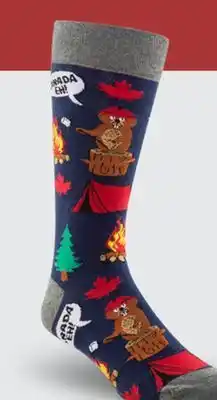 L'équipeur Denver hayes men's novelty canadiana pattern crew socks offer