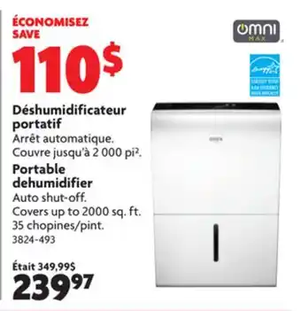 Home Hardware Portable dehumidifier offer
