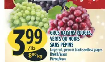 Marché Adonis Gros raisins rouges, verts ou noirs sans pépins offer