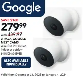 RONA Google 2-pack google nest cams offer