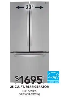 Réno Dépôt Lg 25 cu. ft. refrigerator offer