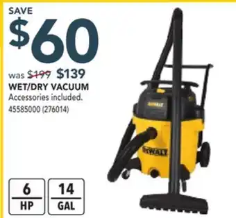 Réno Dépôt Dewalt wet/dry vacuum offer
