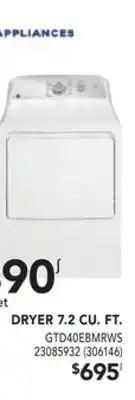 Réno Dépôt Ge dryer 7.2 cu. ft offer