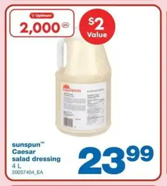 Wholesale Club Sunspun Caesar Salad Dressing 4L offer