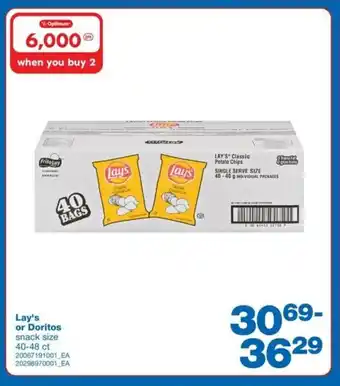 Wholesale Club Lay's or Doritos snack size 40-48 ct offer