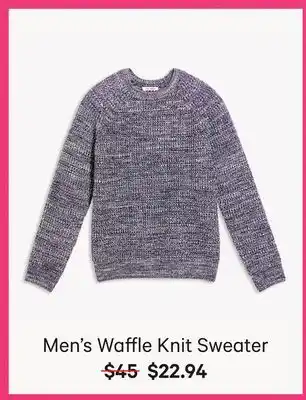 Joe Fresh Men's waffle knit sweater offer