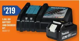 Canac 5 ah, 18v battery and charger kit + 1 choice of tool offer