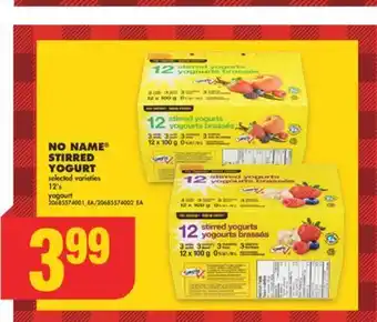No Frills No name stirred yogurt, 12's offer
