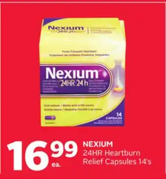 Rexall Nexium 24hr heartburn relief capsules 14' s offer