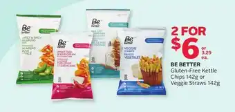 Rexall Be better gluten-free kettle chips 142g or veggie straws 142g offer